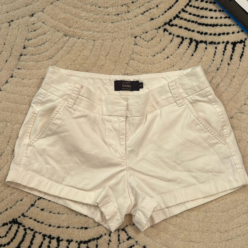 J. Crew 3” Chino Shorts in White | Size 2